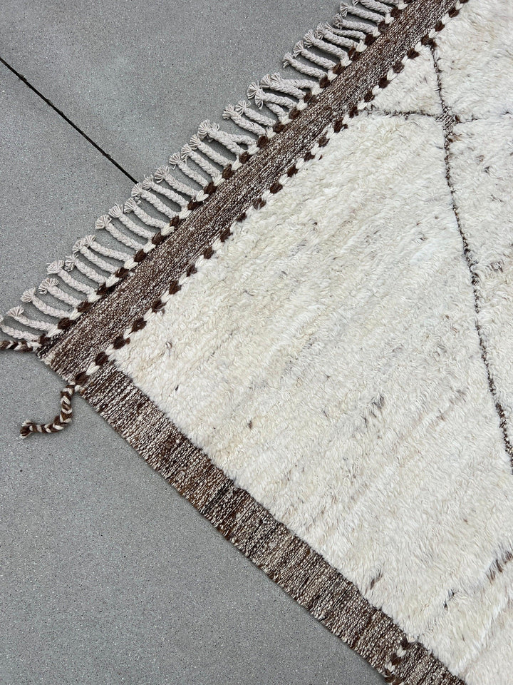 10x15 - 11x15 Handmade Afghan Moroccan Rug | Neutral Grey Ivory Cream | Berber Beni Ourain Mrirt Boujad Azilal Taznakht Flokati Wool