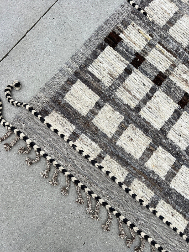 10x15 Handmade Afghan Moroccan Rug | Neutral Cream Ivory Grey Brown Charcoal Black | Berber Beni Ourain Mrirt Boujad Azilal Flokati Wool