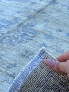 7x10 (215x305) Handmade Afghan Rug | Muted Earth Tones Beige Light Grey | Turkish Oushak Wool Boho Persian Tribal Hand Knotted Oriental