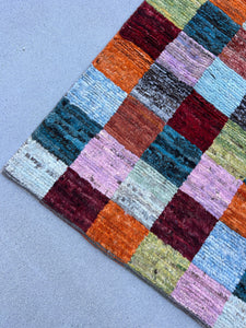 5x6~5x7 Handmade Afghan Moroccan Rug | Colorful Purple Maroon Pink Burnt Orange Prussian Denim Blue Teal Green Ivory | Berber Beni Tufted