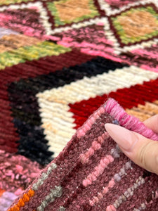 8x10 Handmade Afghan Moroccan Rug | Rose Pink Maroon Red Orange Tan Brown Green White Purple Grey | Berber Beni Plush Oushak Ourain Wool