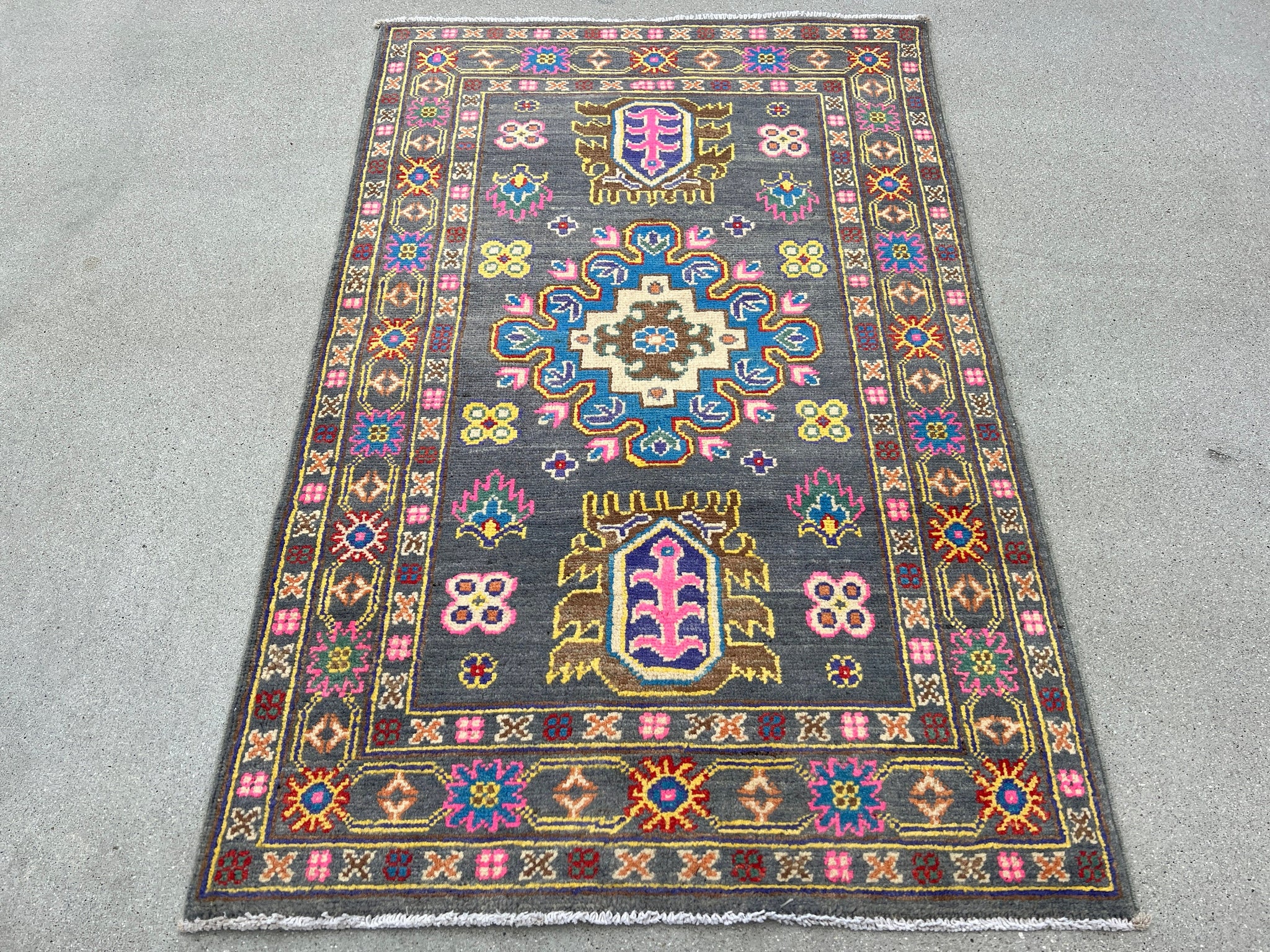 3x4 Persian Style Area Rug Multicolor Oriental Afghan Hand Knotted  Traditional Natural Area Rug Bathroom Rug Kitchen Rug Office Rug 