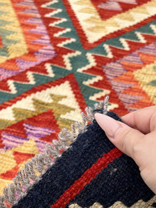 4x6 (120x180) Handmade Afghan Kilim Rug | Black Burnt Orange Mauve Purple Sky Blue Cream Pine Green Taupe Red Golden Brown | Flatweave Wool