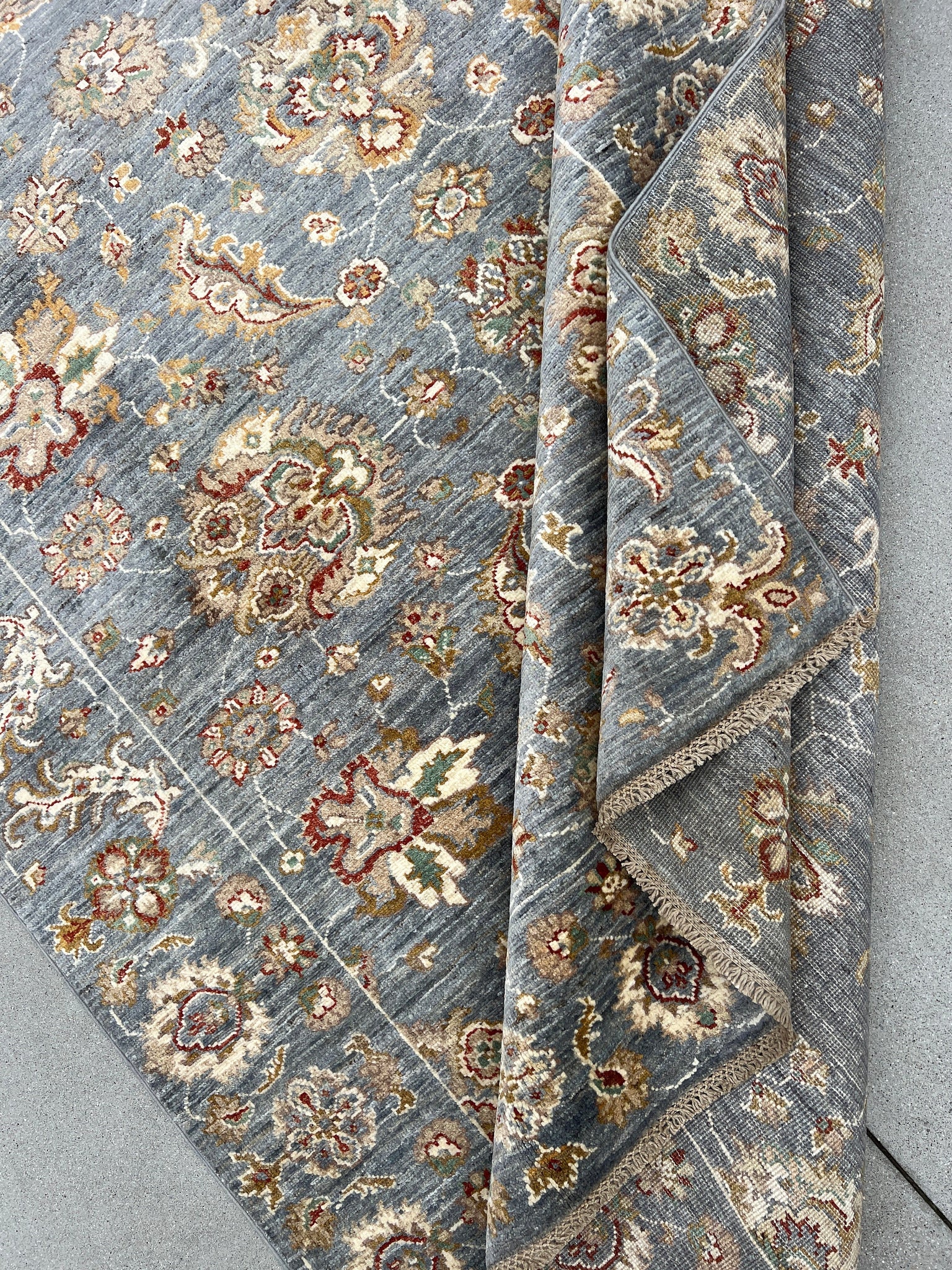 6x8 Handmade Afghan Rug | Grey Gray Beige Golden Mocha Brown Olive Green Ivory | Hand Knotted Persian Bohemian Boho Oushak Serapi Heriz Wool