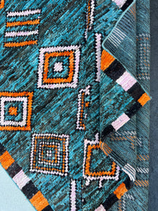 5x6 Handmade Afghan Moroccan Rug | Teal Turquoise Black Grey Brown Orange Blush Pink | Berber Beni Plush Turkish Oushak Ourain Mrirt Tufted