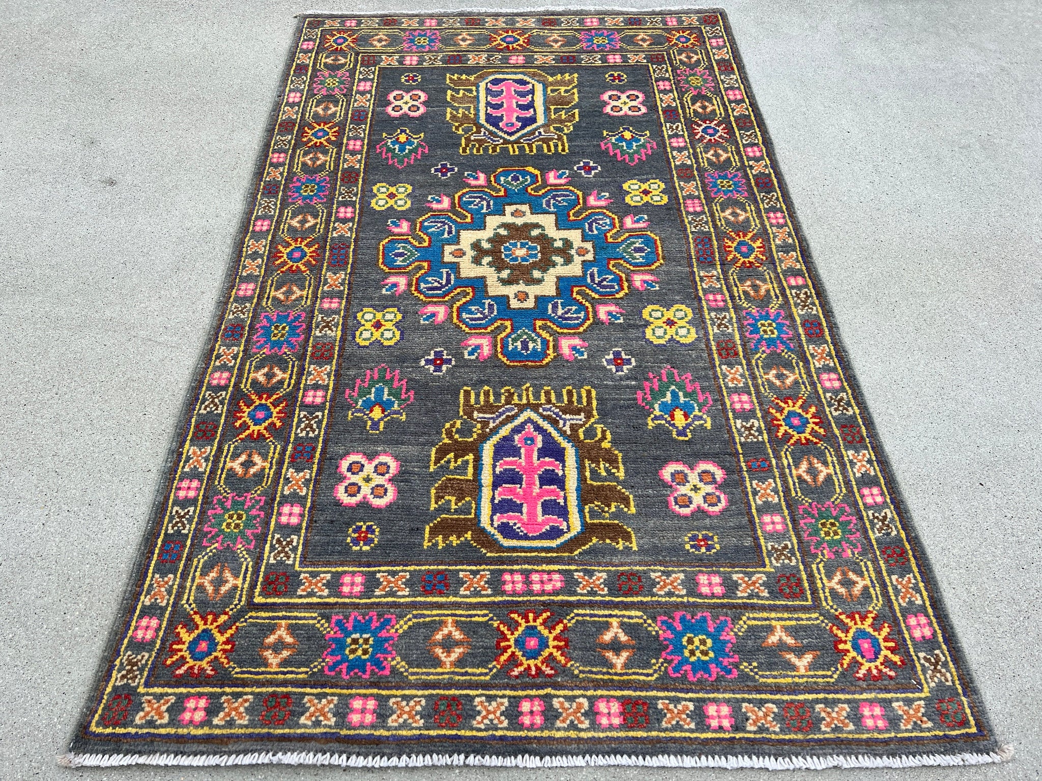 3x4 Persian Style Area Rug Multicolor Oriental Afghan Hand Knotted  Traditional Natural Area Rug Bathroom Rug Kitchen Rug Office Rug 