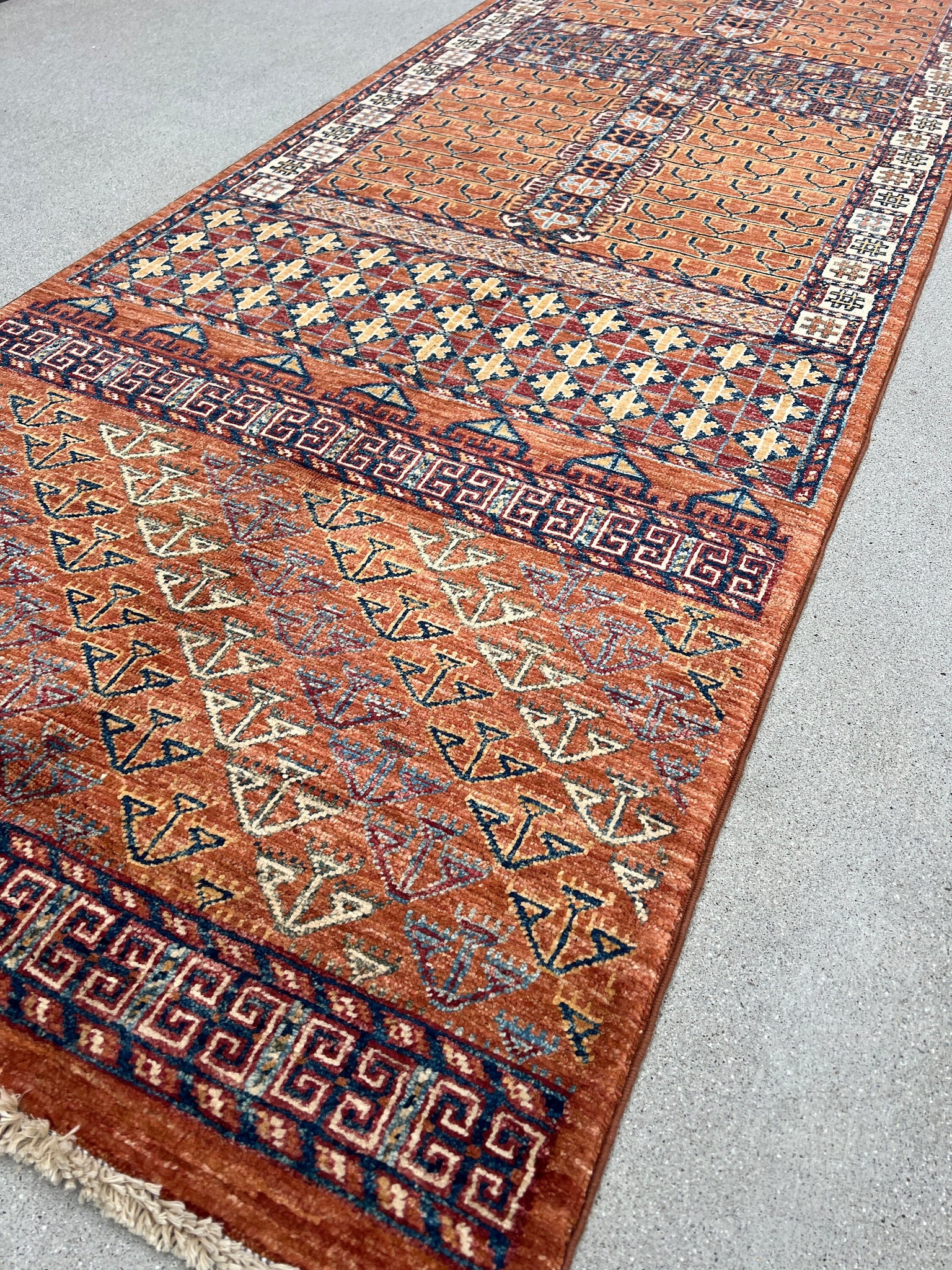 3x11 Handmade Afghan Kilim Runner Rug | Brown Navy Blue Ivory Beige Sage Green Caramel Red | Flatweave Flat Woven Wool Persian
