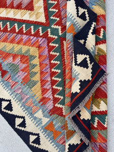 4x6 (120x180) Handmade Afghan Kilim Rug | Black Burnt Orange Mauve Purple Sky Blue Cream Pine Green Taupe Red Golden Brown | Flatweave Wool
