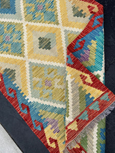 3x10 Handmade Afghan Kilim Runner Rug | Red Light Yellow Olive Green Blue Ivory Grey Mauve Beige | Flatweave Flat Woven Wool Patio Outdoor