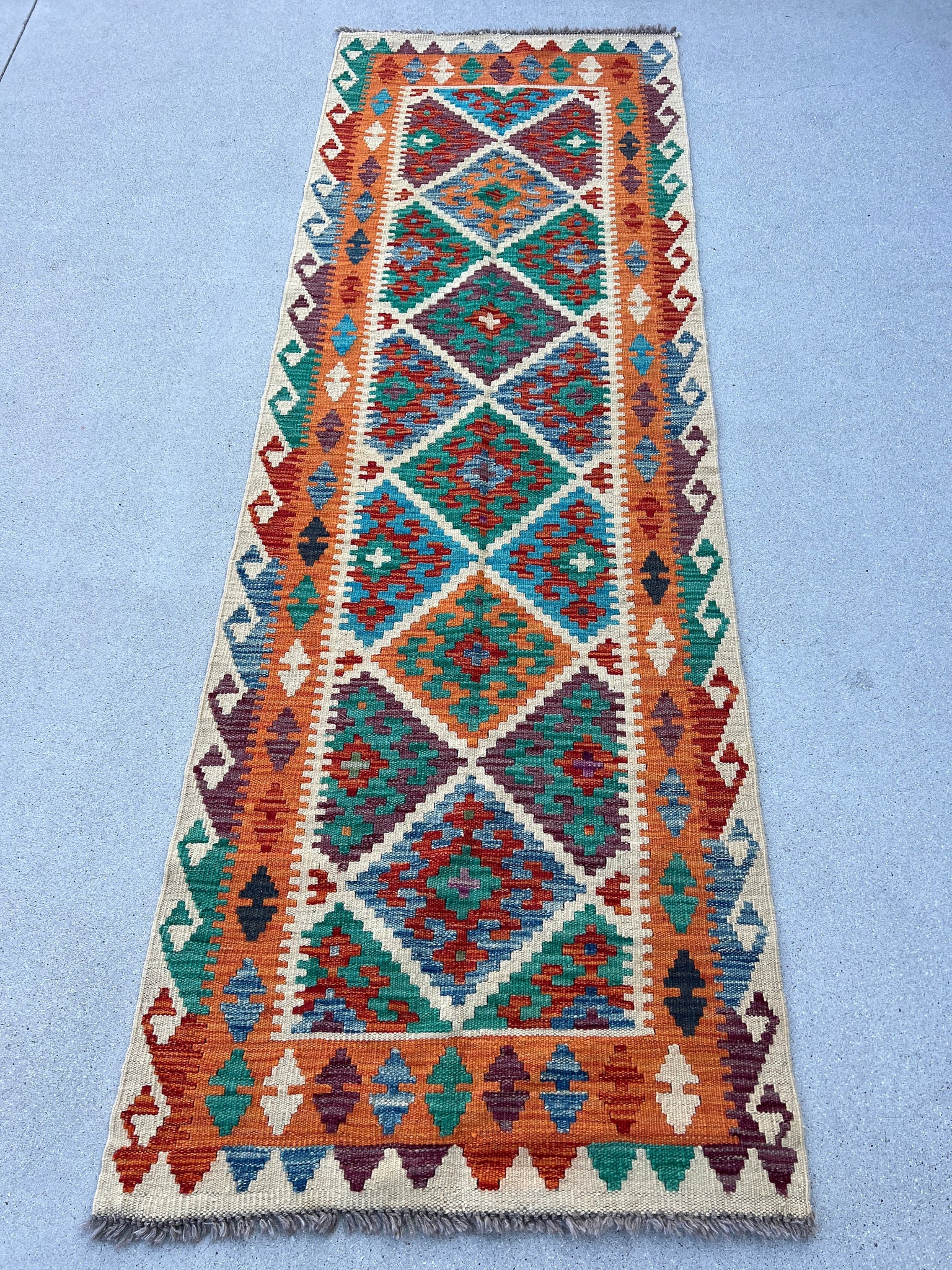 Hand Knotted Afghani Wool Baluch Runner Rug With Rug Pad 2x7 Ft