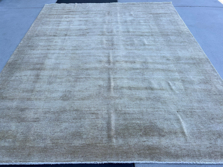 8x10 (240x300) Handmade Afghan Rug | Neutral Muted Cream Ivory Beige Brown | Hand Knotted Oriental Turkish Wool Persian Bohemian