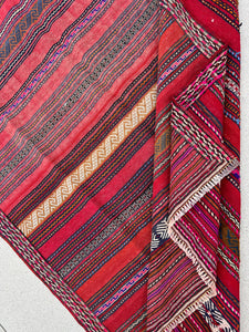 4x6 (120x215) Handmade Afghan Kilim Rug | Brick Blood Red Rust Brown Purple Cream Beige Black Royal Blue Ivory | Hand Knotted Geometric Wool