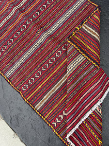 3x10 (90x305) Handmade Afghan Kilim Runner Rug | Brick Blood Red Cream Beige Sky Blue Orange Yellow Ivory White Black | Persian Oushak Wool