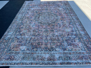 7x8 (215x245) Classic Vintage Handmade Wool Area Rug | Brick Red Black Light Brown Teal Ivory White | Floral Oriental Oushak Persian Wool