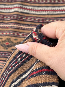 2x5 (61x152215) Handmade Afghan Kilim Rug | Chocolate Caramel Brown Blood Red Ivory Midnight Blue Black Cream Beige | Persian Oushak Wool