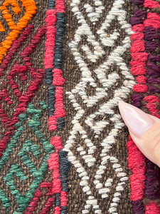 2x8-3x9 Handmade Afghan Kilim Runner Rug | Chocolate Brown Orange Crimson Red Forest Green Cream Beige Ivory Black Purple | Wool Oushak