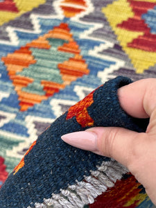 5x8 (150x245) Handmade Afghan Kilim Rug | Midnight Denim Blue Olive Burnt Orange Blood Red Ivory Teal Charcoal Grey Taupe | Flatweave Wool