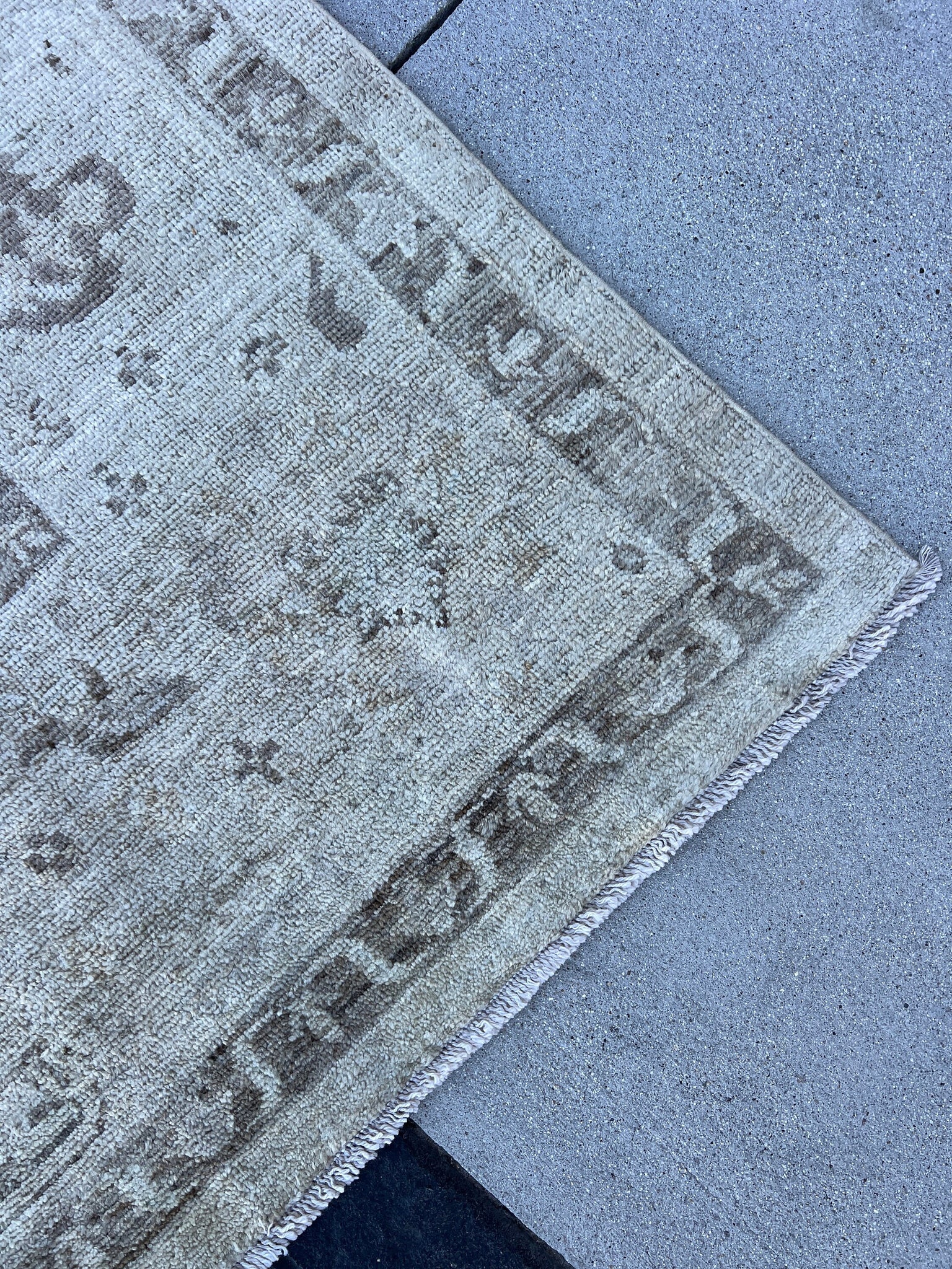 8x11 (240x300) Handmade Afghan Rug | Muted Light Warm Grey Gray Cream Beige Charcoal Ivory | Turkish Persian Oriental Hand Knotted Wool