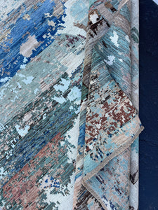 6x9 - 7x10 Handmade Afghan Rug | Earth Tones Turquoise Teal Brown Brick Rust Red Terra Cotta Beige Sage Green Black Blue Mauve Abstract Wool