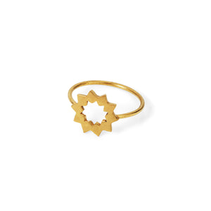 Handmade Afghan Ring 24k Gold Plated Brass Sun Elegant Inspired Jewelry Boho Chic Accessories Gift for Her