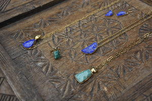 Naazi - Handmade Green Malachite Gemstone Pendant Necklace