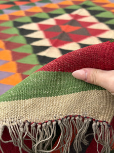 5x7 Handmade Afghan Kilim Rug | Cream White Grey Gray Black Forest Pine Green Brick Crimson Red Orange Lavender | Wool Flatweave Geometric