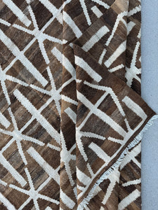 9x10 (274x305) Handmade Afghan Kilim Rug | Neutral Mocha Coffee Brown Ivory | Flatweave Flatwoven Outdoor Luxury Wool Quality Modern