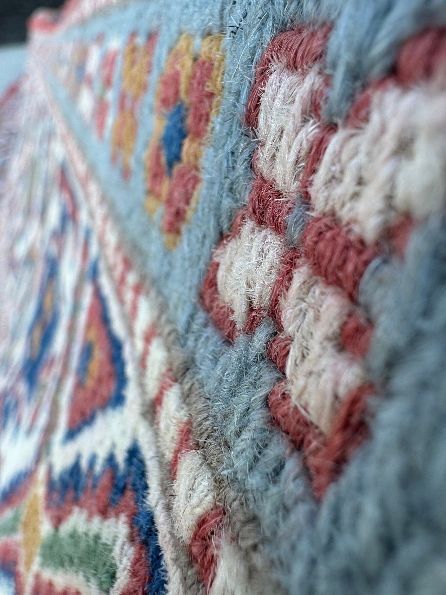 6x10 (180x305) Handmade Afghan Soumak Rug | Brick Red Navy Royal Sky Blue White Forest Green Cream Caramel | Flatweave Wool Kilim