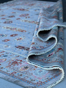 9x12 Handmade Afghan Rug | Grey Charcoal Sky Baby Royal Denim Blue Teal Burgundy Maroon Olive Sage Green Terracotta Rust Ivory Baby Pink